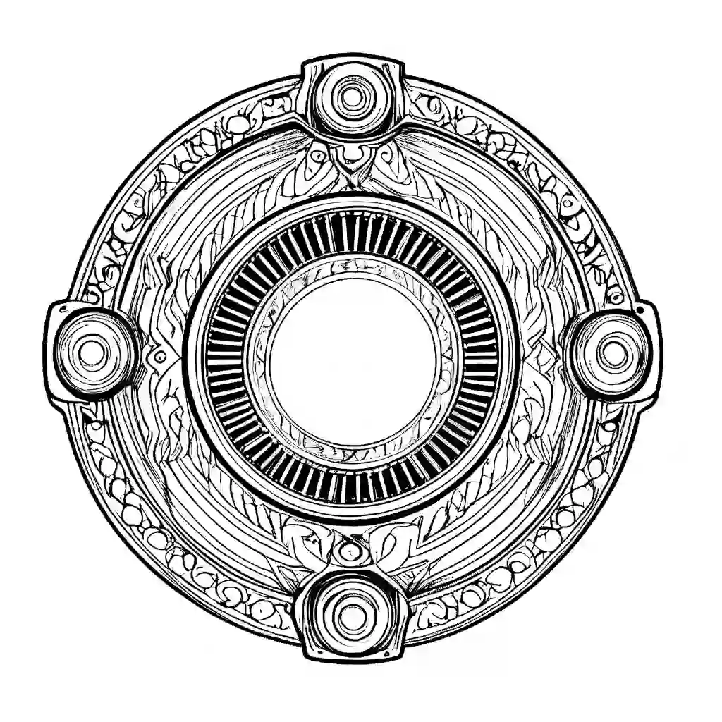 Tambourine coloring pages